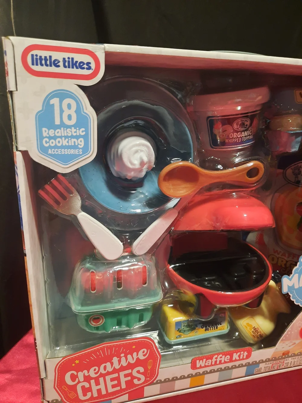 Creative Chefs Red Waffle Kit With 18 Realistic Cooking Accessories